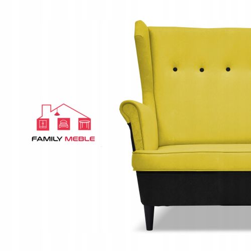 Canapé Scandinave à Oreilles Ari Duo, Noir Et Jaune