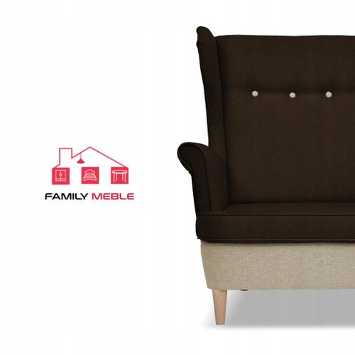 Canapé Scandinave à Oreilles Ari Duo (beige Et Brun)