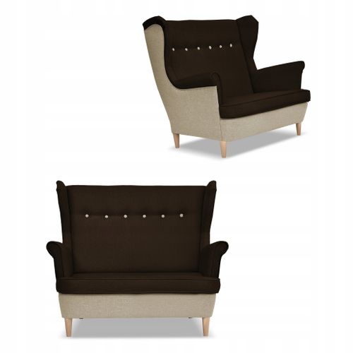 Canapé Scandinave à Oreilles Ari Duo (beige Et Brun)