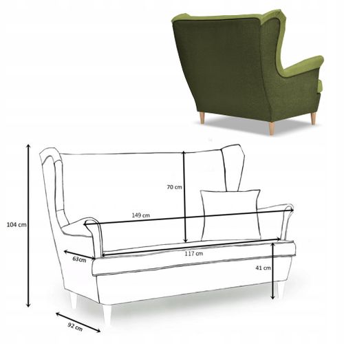 Canapé Scandinave à Oreilles Ari Duo - Vert