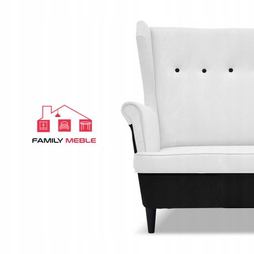 Canapé Ari Duo à Oreilles, Style Scandinave, Noir Et Blanc