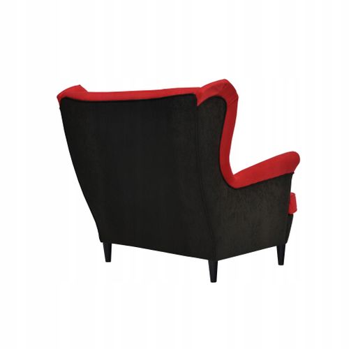 Canapé à Oreilles / Sofa Scandinave Ari Duo, Noir Et Rouge