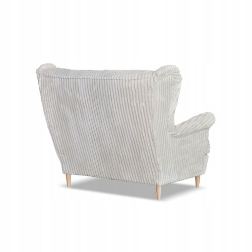 Canapé à Oreilles René Estella — Style Scandinave, Velours Côtelé Beige