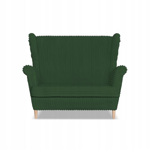Canapé à Oreilles Scandinave Rene Estella En Velours Côtelé Vert