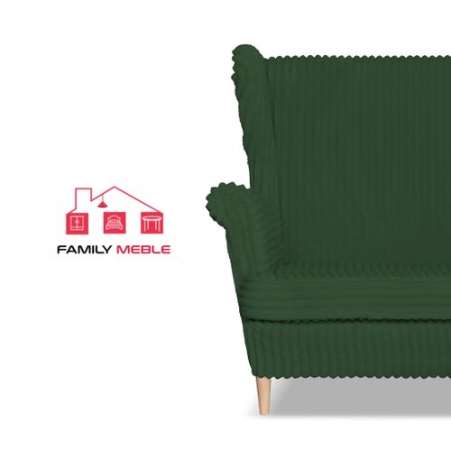 Canapé à Oreilles Scandinave Rene Estella En Velours Côtelé Vert