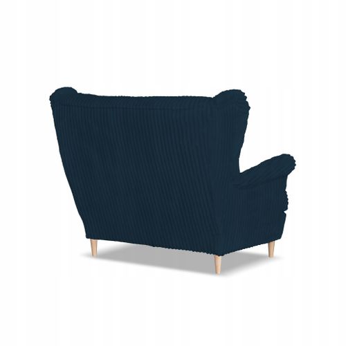 Canapé René Estella - Style Scandinave Bleu Marine En Velours Côtelé