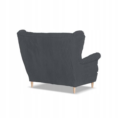 Canapé/sofa à Oreilles Rene Estella Scandinave, Velours Côtelé Gris Foncé