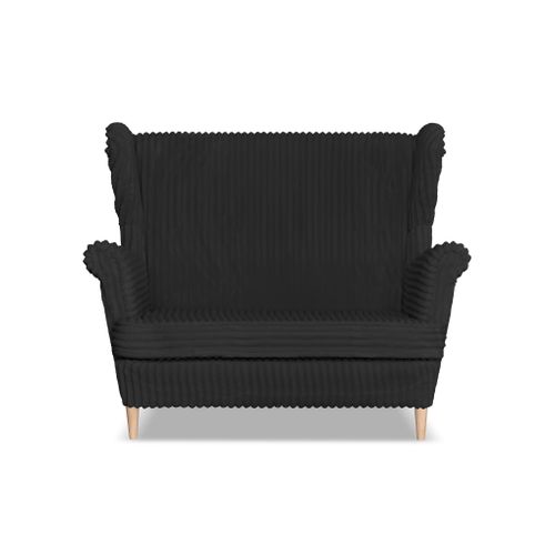 Canapé Scandinave à Oreilles Rene Estella, Velours Côtelé Noir