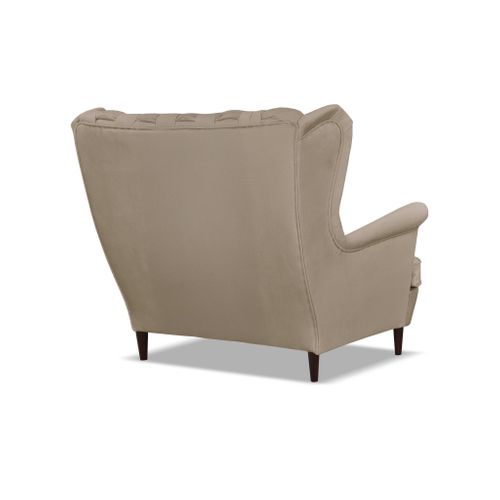 Canapé Scandinave 2 Places Carol, Modèle à Oreilles, Beige, à Ressorts