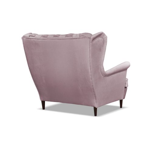 Canapé 2 Places Scandinave à Oreilles Carol, Rose Poudré