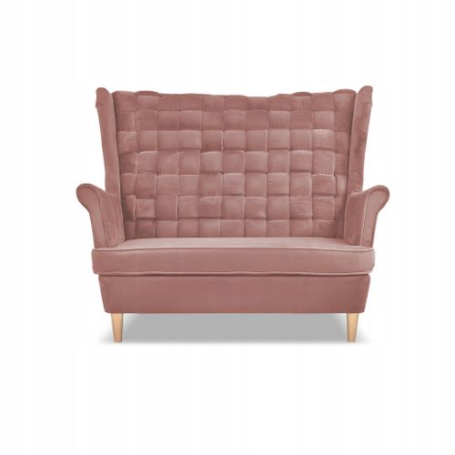 Canapé Scandinave à Oreilles Carol — 2 Places, Rose Poudré