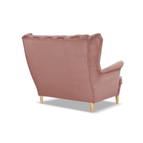 Canapé Scandinave à Oreilles Carol — 2 Places, Rose Poudré