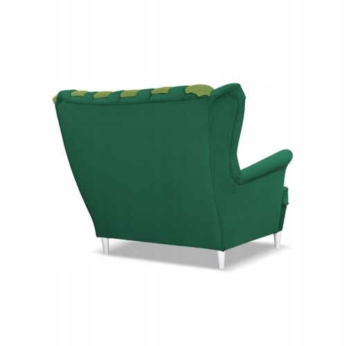 Canapé Scandinave Carol Duo à Oreilles (style Bergère), Turquoise Et Vert