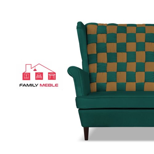 Canapé à Oreilles Carol Duo De — Style Scandinave, Vert Et Marron