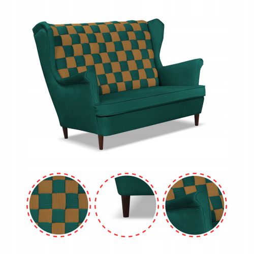 Canapé à Oreilles Carol Duo De — Style Scandinave, Vert Et Marron