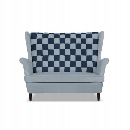 Canapé à Oreilles Carol Duo Scandinave — Gris Et Bleu Marine