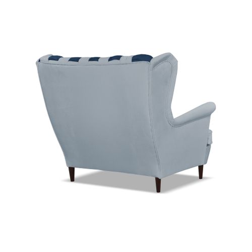 Canapé à Oreilles Carol Duo Scandinave — Gris Et Bleu Marine