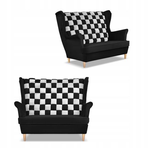 Canapé/divan à Oreilles Carol Duo — Design Scandinave, Noir Et Blanc