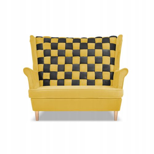 Canapé Scandinave à Oreilles Carol Duo — Coloris Jaune Miel Et Brun