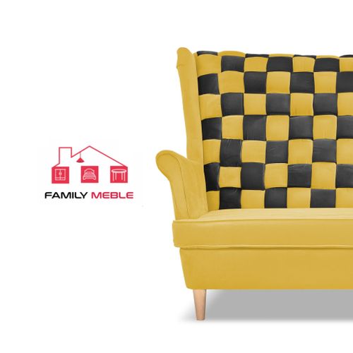 Canapé Scandinave à Oreilles Carol Duo — Coloris Jaune Miel Et Brun