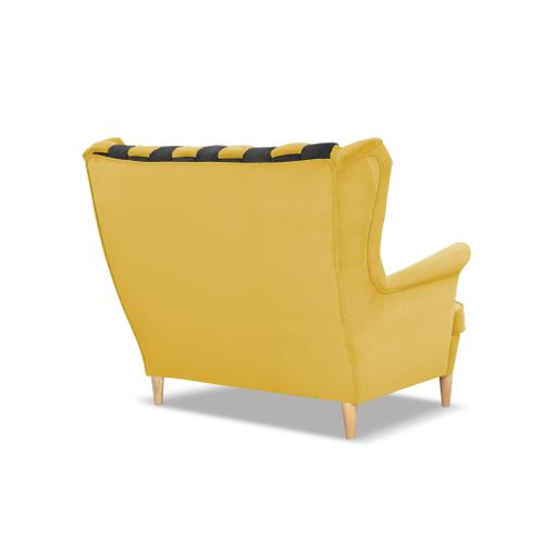 Canapé Scandinave à Oreilles Carol Duo — Coloris Jaune Miel Et Brun