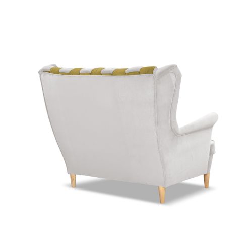 Canapé à Oreilles Carol Duo — Style Scandinave, Blanc Et Doré