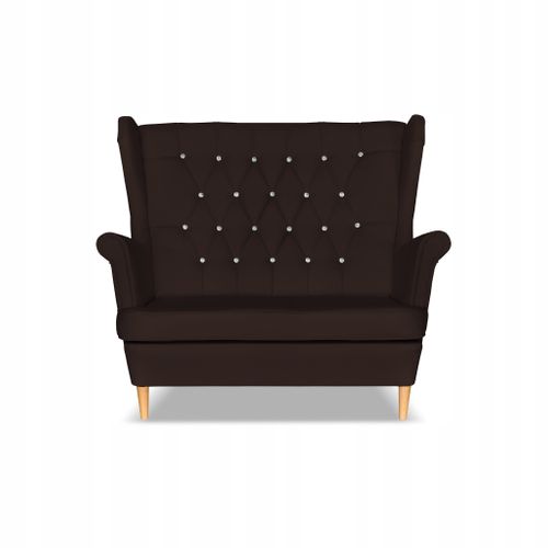 Canapé Gaja à Oreilles En Simili Cuir, Style Scandinave, Brun Foncé