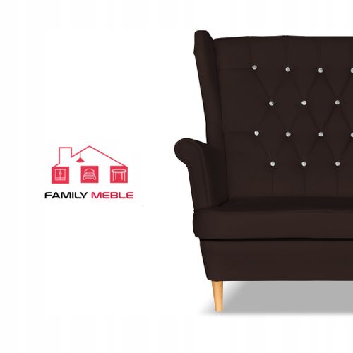 Canapé Gaja à Oreilles En Simili Cuir, Style Scandinave, Brun Foncé