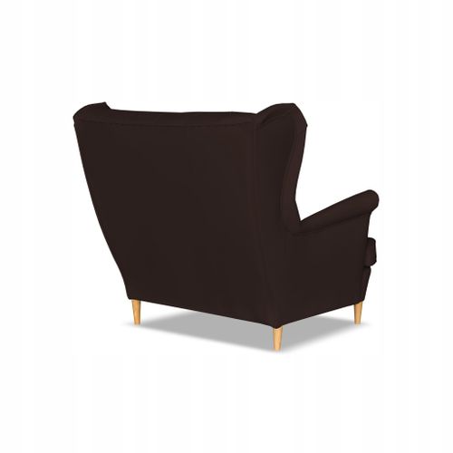 Canapé Gaja à Oreilles En Simili Cuir, Style Scandinave, Brun Foncé