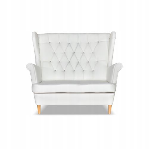 Canapé à Oreilles Gaja En Similicuir, Style Scandinave, Blanc