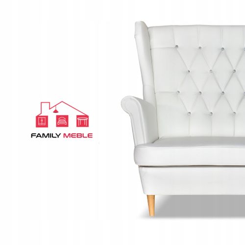 Canapé à Oreilles Gaja En Similicuir, Style Scandinave, Blanc