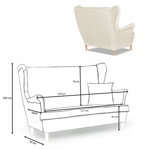 Canapé Gaja — Style Scandinave En Simili‑cuir Beige, Modèle (canapé à Oreilles)