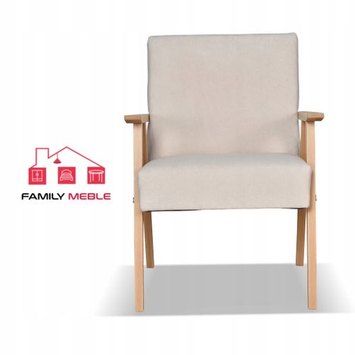 Fauteuil Style Prl Rétro-vintage Soler En Velours Hunter Beige
