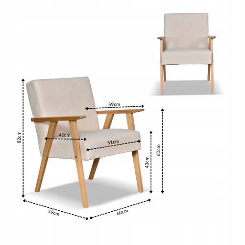 Fauteuil Style Prl Rétro-vintage Soler En Velours Hunter Beige