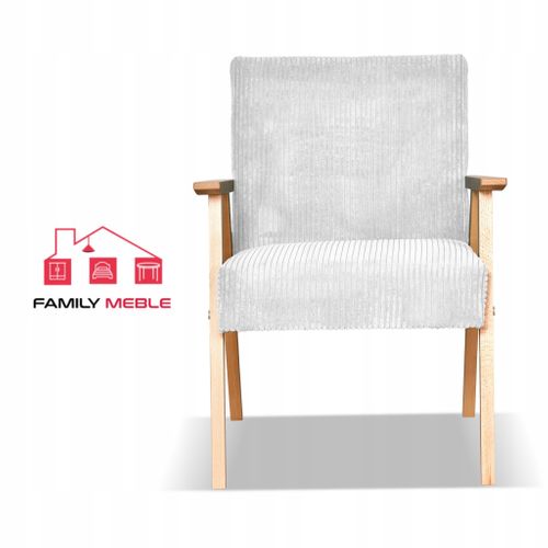 Fauteuil Style Prl Rétro Vintage Soler Anafi En Velours Côtelé Gris