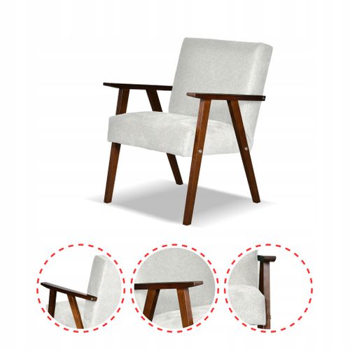 Fauteuil Style Prl Rétro-vintage Soler Velours Gris Angel