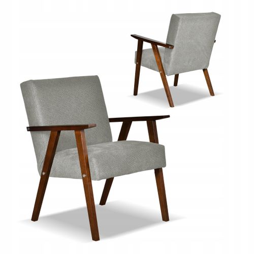 Fauteuil Style Rétro Prl Soler Angel En Velours Gris Foncé