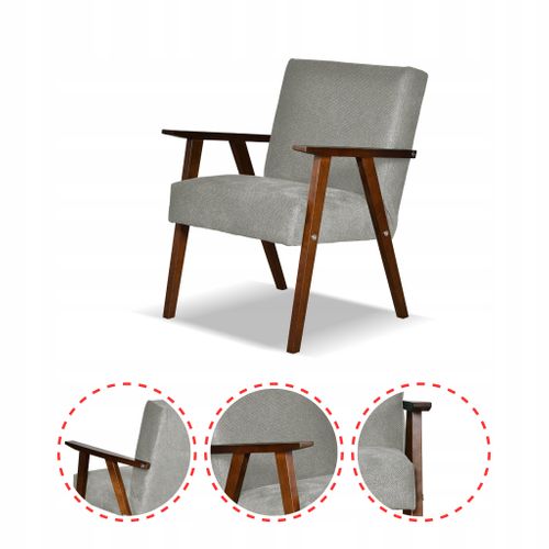 Fauteuil Style Rétro Prl Soler Angel En Velours Gris Foncé