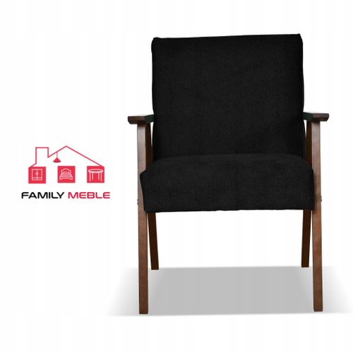Fauteuil Rétro-vintage Style Prl Soler Angel En Velours Noir