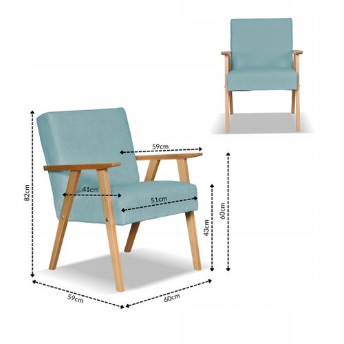 Fauteuil Style Prl Rétro-vintage Soler En Velours Turquoise Hunter