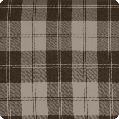 Fauteuil Style Prl Rétro‑vintage Soler — Tissu à Carreaux Marron