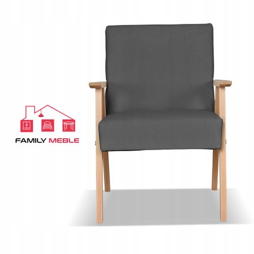 Fauteuil Rétro-vintage Style Prl Soler, Velours Gris Hunter