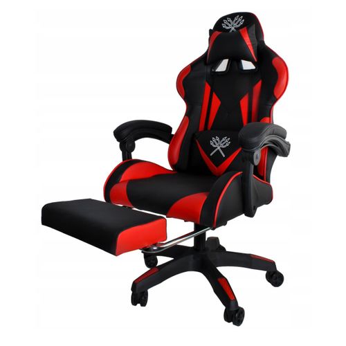 Fauteuil De Bureau Siège Gaming Dossier Inclinable Avec Repose-pieds Rouge