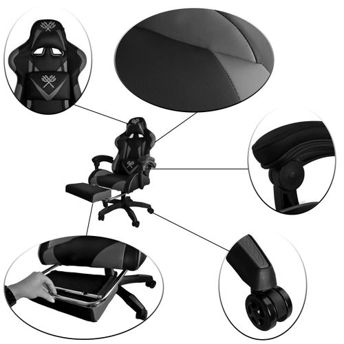 Fauteuil De Bureau Siège Gaming Dossier Inclinable Avec Repose-pieds Rouge