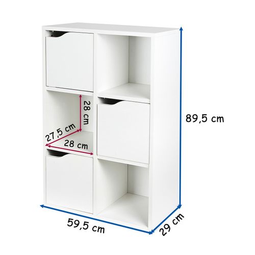 Kubico Slim –  Étagère  Dimensions : 59,5 X 29 X 89,5 Cm Élégant Et Fonctionnel