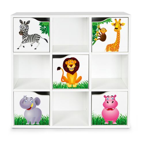Kubico Max - Jungle- 29 X 89 X 89,5 Cm Bibliothèque Colorée Pour Enfants  Élégant Et Fonctionnel