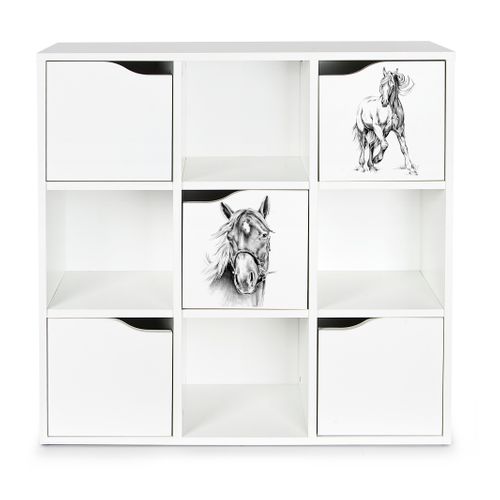 Kubico Max - Cheval- 29 X 89 X 89,5 Cm Bibliothèque Colorée Pour Enfants Élégant Et Fonctionnel