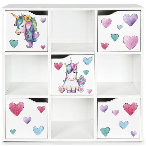 Kubico Max - Licorne- 29 X 89 X 89,5 Cm Bibliothèque Élégant Et Fonctionnel