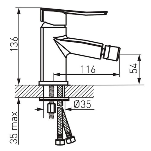 Robinet Mitigeur De Bidet Veneto Chromé
