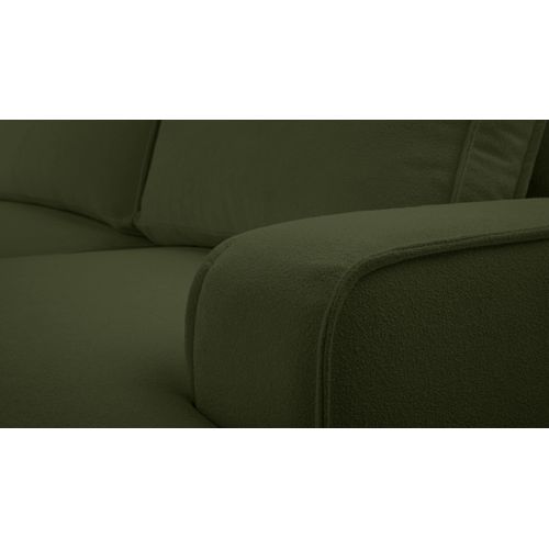 Canapé D'angle Droit En Tissu Vert Ablia 267/168/87 Cm - Avec Coffre Et Fonction Lit